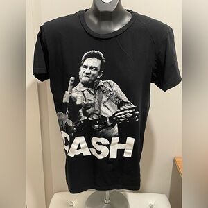Johnny Cash Graphic Tee Middle Finger Iconic Print